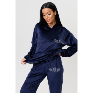 Костюм двойка женский 2226 велюр (р-ры: 46-56) синий