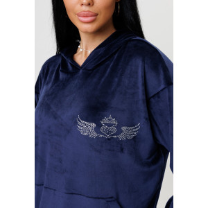 Костюм двойка женский 2226 велюр (р-ры: 46-56) синий