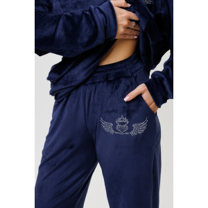 Костюм двойка женский 2226 велюр (р-ры: 46-56) синий