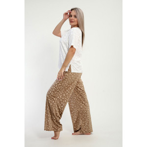 Костюм двойка женский "Амелия" велюр стрейч жаккард (р-ры: 48-58) коричневый