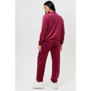 Костюм двойка женский 2227 велюр (р-ры: 46-56) бордо