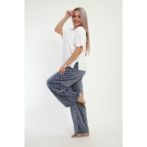 Костюм двойка женский "Амелия" велюр стрейч жаккард (р-ры: 48-58) серый