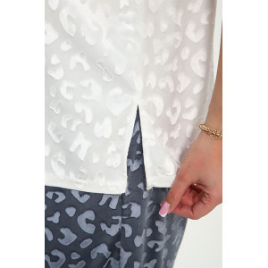 Костюм двойка женский "Амелия" велюр стрейч жаккард (р-ры: 48-58) серый