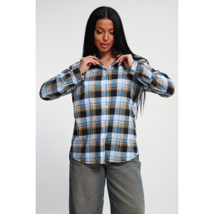 Рубашка женская М380 кулирка (р-ры: 46-60) песочно-голубой Рубашка женская М380 кулирка (р-ры: 46-60) песочно-голубой