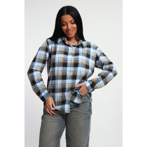 Рубашка женская М380 кулирка (р-ры: 46-60) песочно-голубой Рубашка женская М380 кулирка (р-ры: 46-60) песочно-голубой