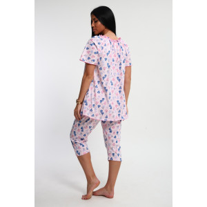 Пижама женская М43 "Мальвина" кулирка (р-ры: 50-60) груши на розовом