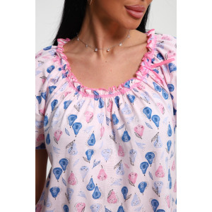 Пижама женская М43 "Мальвина" кулирка (р-ры: 50-60) груши на розовом