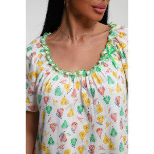 Пижама женская М43 "Мальвина" кулирка (р-ры: 50-60) груши на молочном