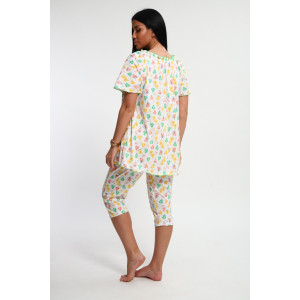 Пижама женская М43 "Мальвина" кулирка (р-ры: 50-60) груши на молочном