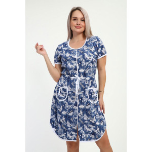 Халат женский "Глаша" кулирка (р-ры: 42-56) бабочка Халат женский "Глаша" кулирка (р-ры: 42-56) бабочка