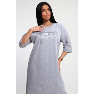 Туника женская М457 "Даша" кулирка (р-ры: 46-60) серый меланж Туника женская М457 "Даша" кулирка (р-ры: 46-60) серый меланж