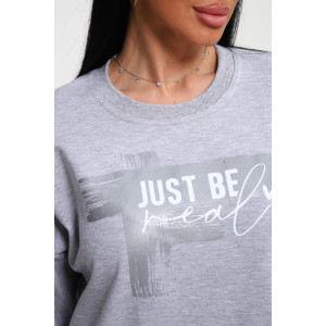 Туника женская М457 "Даша" кулирка (р-ры: 46-60) серый меланж Туника женская М457 "Даша" кулирка (р-ры: 46-60) серый меланж