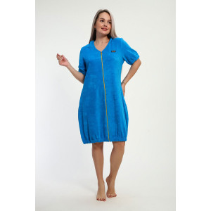 Халат женский "Амина" махра (р-ры: 46-56) бирюза Халат женский "Амина" махра (р-ры: 46-56) бирюза