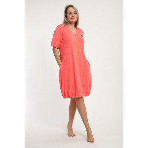 Халат женский "Амина" махра (р-ры: 46-56) коралл Халат женский "Амина" махра (р-ры: 46-56) коралл