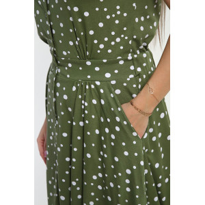 Платье женское "Фестиваль" кулирка (р-ры: 48-58) горох на зеленом