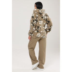 Костюм двойка женский КФл-2767 футер с лайкрой (р-ры: 46-60) хаки