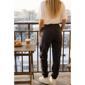 Брюки женские 0673-94 флис (р-ры: 46-58) темно-серый