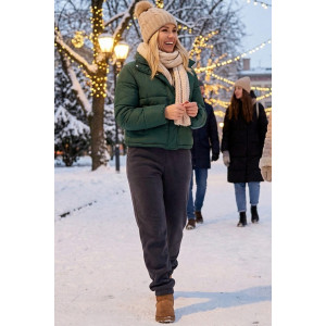 Брюки женские 0673-94 флис (р-ры: 46-58) темно-серый