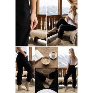 Брюки женские 0673-11 флис (р-ры: 46-58) черный