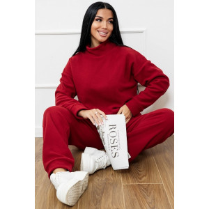 Костюм двойка женский 0672-65 флис (р-ры: 46-58) бордо