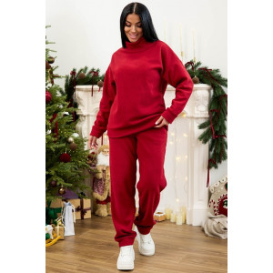 Костюм двойка женский 0672-65 флис (р-ры: 46-58) бордо