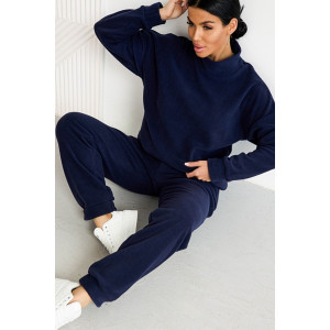 Костюм двойка женский 0672-09 флис (р-ры: 46-58) темно-синий