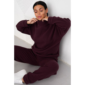 Костюм двойка женский 0672-66 флис (р-ры: 46-58) баклажан