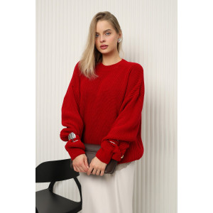 Джемпер женский №84505 акрил (р-ры: 42-46) бордо