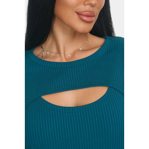 Лонгслив женский "Мия" лапша (р-ры: 50-68) зелёный