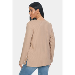 Лонгслив женский "Мия" лапша (р-ры: 50-68) бежевый