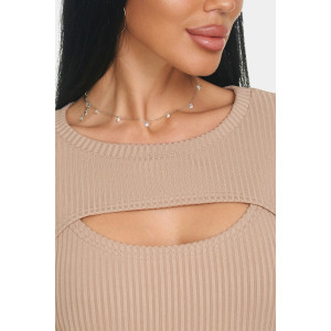 Лонгслив женский "Мия" лапша (р-ры: 50-68) бежевый