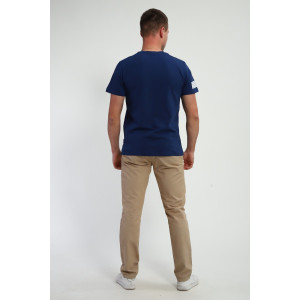 Футболка мужская №052 кулирка с лайкрой (р-ры: 48-60) индиго