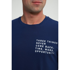 Футболка мужская №052 кулирка с лайкрой (р-ры: 48-60) индиго