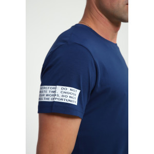 Футболка мужская №052 кулирка с лайкрой (р-ры: 48-60) индиго