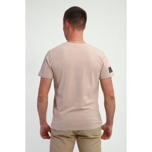 Футболка мужская №052 кулирка с лайкрой (р-ры: 48-60) бежевый