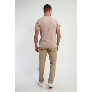 Футболка мужская №052 кулирка с лайкрой (р-ры: 48-60) бежевый