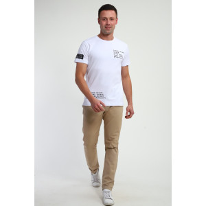 Футболка мужская №052 кулирка с лайкрой (р-ры: 48-60) белый