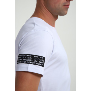 Футболка мужская №052 кулирка с лайкрой (р-ры: 48-60) белый