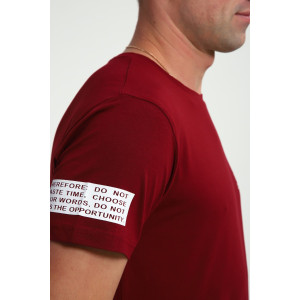Футболка мужская №052 кулирка с лайкрой (р-ры: 48-60) бордовый