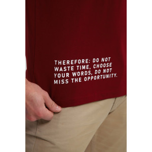 Футболка мужская №052 кулирка с лайкрой (р-ры: 48-60) бордовый