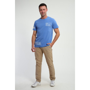 Футболка мужская №052 кулирка с лайкрой (р-ры: 48-60) голубой