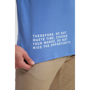 Футболка мужская №052 кулирка с лайкрой (р-ры: 48-60) голубой