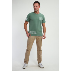 Футболка мужская №052 кулирка с лайкрой (р-ры: 48-60) оливковый