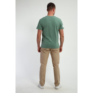 Футболка мужская №052 кулирка с лайкрой (р-ры: 48-60) оливковый