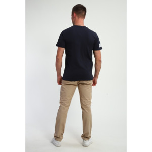 Футболка мужская №052 кулирка с лайкрой (р-ры: 48-60) темно-синий