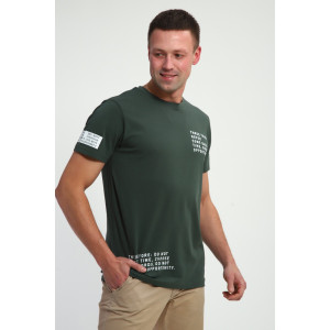 Футболка мужская №052 кулирка с лайкрой (р-ры: 48-60) хаки Футболка мужская №052 кулирка с лайкрой (р-ры: 48-60) хаки