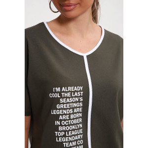 Костюм двойка женский №85038 кулирка с лайкрой пенье (р-ры: 46-60) хаки