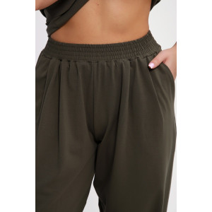 Костюм двойка женский №85038 кулирка с лайкрой пенье (р-ры: 46-60) хаки