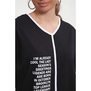 Костюм двойка женский №85038 кулирка с лайкрой пенье (р-ры: 46-60) черный