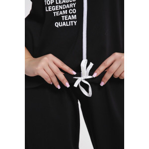 Костюм двойка женский №85038 кулирка с лайкрой пенье (р-ры: 46-60) черный